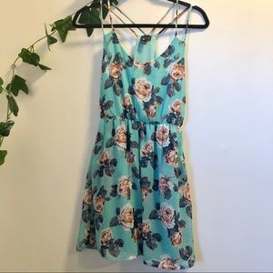 Blue floral dress S